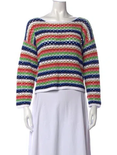 Pre-owned Eleven Six Striped Bateau Neckline Sweater In Multicolor