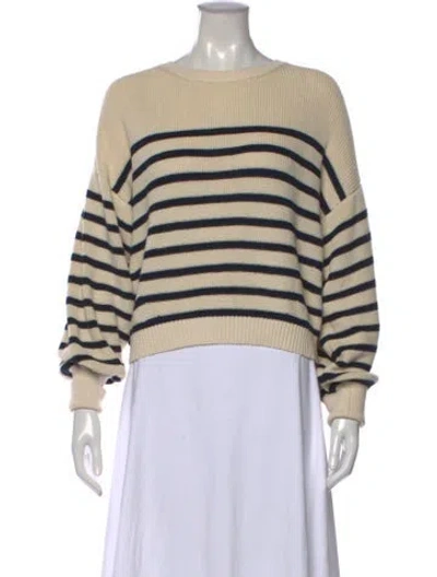 Pre-owned Eleven Six Striped Crew Neck Sweater In Blue