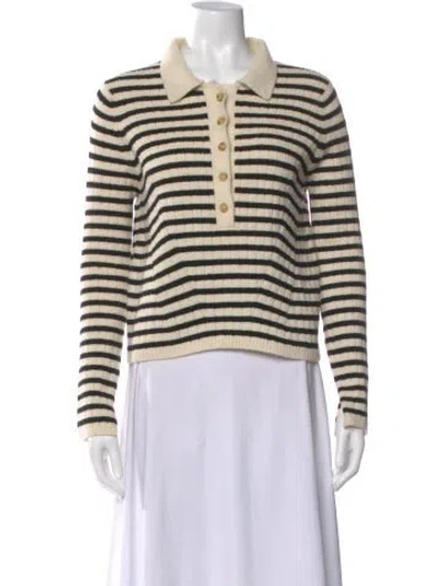 Pre-owned Eleven Six Striped Crew Neck Sweater In Neutral
