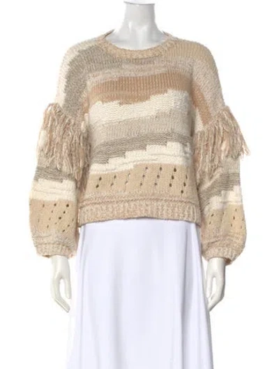 Pre-owned Eleven Six Striped Crew Neck Sweater In Neutral
