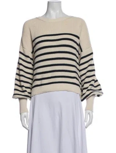 Pre-owned Eleven Six Striped Crew Neck Sweater In Neutrals