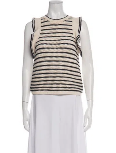 Pre-owned Eleven Six Striped Crew Neck Sweater In Neutrals