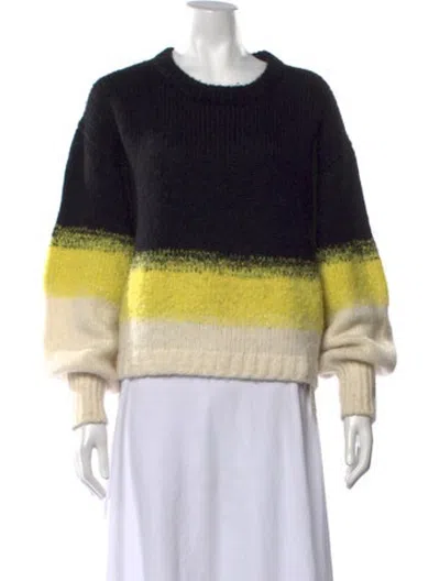 Pre-owned Eleven Six Striped Crew Neck Sweater In Yellow