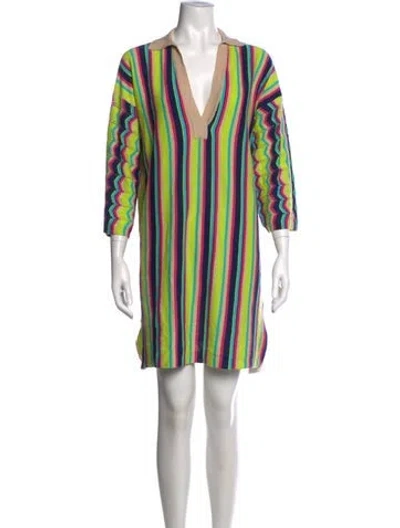 Pre-owned Eleven Six Striped Mini Dress In Multicolor