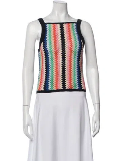 Pre-owned Eleven Six Striped Square Neckline Sweater