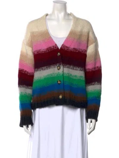 Pre-owned Eleven Six Striped V-neck Sweater In Multi