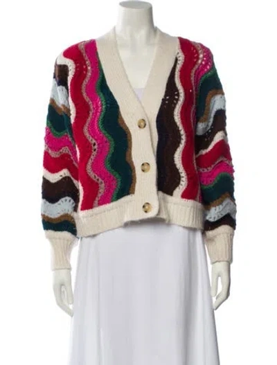 Pre-owned Eleven Six Striped V-neck Sweater In Multi