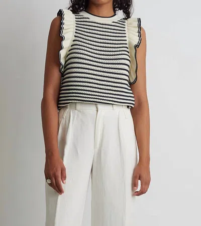 Eleven Six Viola Tank In Ivory & Navy In White