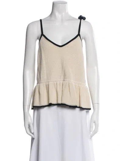 Pre-owned Eleven Six V-neck Sleeveless Crop Top W/ Tags In Neutral