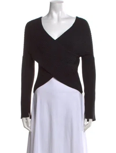 Pre-owned Eleven Six V-neck Sweater In Black