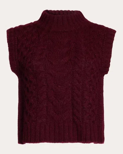 Eleven Six Women's Ada Alpaca Wool Mock Neck Sweater Tank In Red
