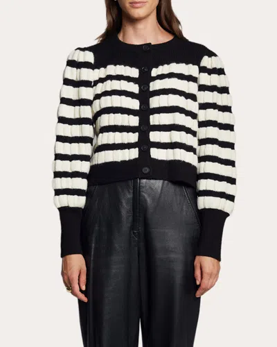 ELEVEN SIX WOMEN'S ANNA CROPPED SEERSUCKER-KNIT ALPACA-BLEND CARDIGAN