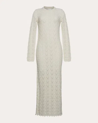 Eleven Six Women's Aurela Lace Stitch Wool Maxi Dress In White