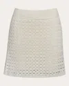 Eleven Six Women's Ava Crochet Cotton Mini Skirt In White
