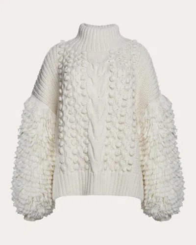 Eleven Six Women's Bella Wool-blend Mock Neck Sweater In White