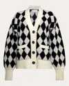 Eleven Six Women's Charly Jacquard-knit Alpaca-blend Cardigan In Ivory/black