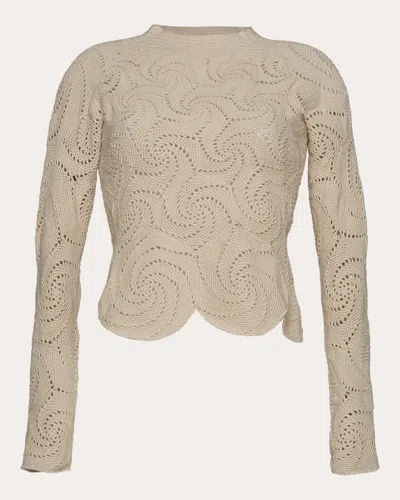 Eleven Six Women's Dahlia Cropped Crochet-knit Top In Neutrals