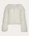 Eleven Six Women's Jenna Fringed Knit Wool Cardigan In White