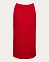 Eleven Six Women's Pia Ribbed Wool Midi Tube Skirt In Red
