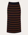 Eleven Six Pia Stripe Tube Skirt In Black & Cocoa Stripe In Black/cocoa Stripe
