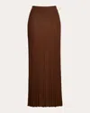 Eleven Six Sally Ribbed Cotton Maxi Skirt In Brown