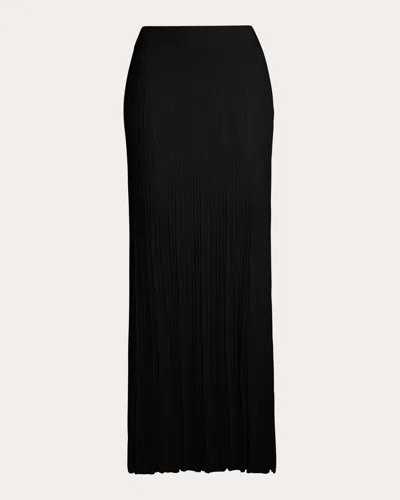 Eleven Six Women's Sally Ribbed Cotton Wool Midi Skirt In Black