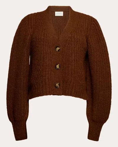 Eleven Six Women's Sara Ribbed Alpaca-blend Cardigan In Brown