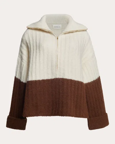 Eleven Six Women's Uma Color Block Poncho Top In Ivory/cocoa