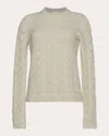 Eleven Six Women's Theresa Lace Stitch Wool Sweater In White