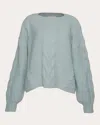 Eleven Six Women's Vaida Cable-knit Wool-blend Sweater In Green