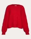 Eleven Six Women's Vaida Cable-knit Wool-blend Sweater In Red