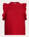 Eleven Six Women's Viola Cotton Ruffled Sweater Tank In Red