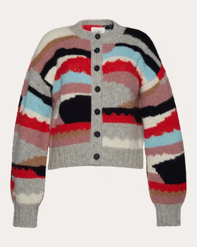 Eleven Six Women's Zaria Cropped Intarsia-knit Alpaca-blend Cardigan Wool/polyamide In Multicolor