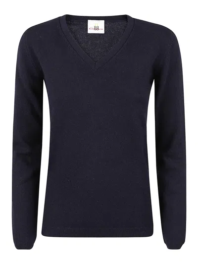Eleven88 Cashmere V-neck In Blue