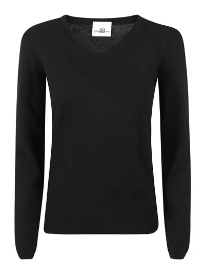 Eleven88 Cashmere V-neck In Black