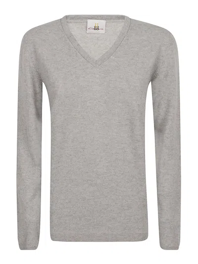 Eleven88 Cashmere V-neck In Light Grey