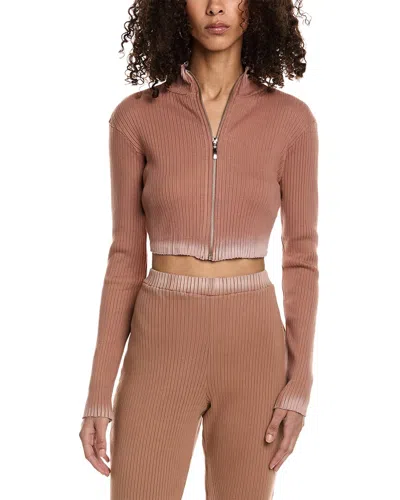 Elevenparis Eleven Paris Ribbed Crop Top In Brown