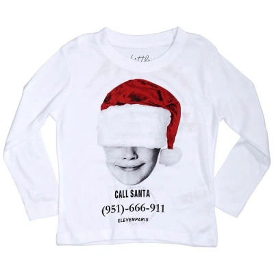 Elevenparis Little Eleven Paris Boys White Callsanta T-shirt