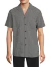 Elevenparis Men's Classic Fit Geometric Print Camp Shirt In Black