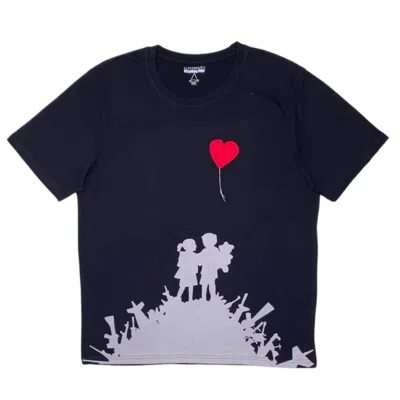 Elevenparis Men's Life Is A Joke Heart Balloon T-shirt In Black In Blue