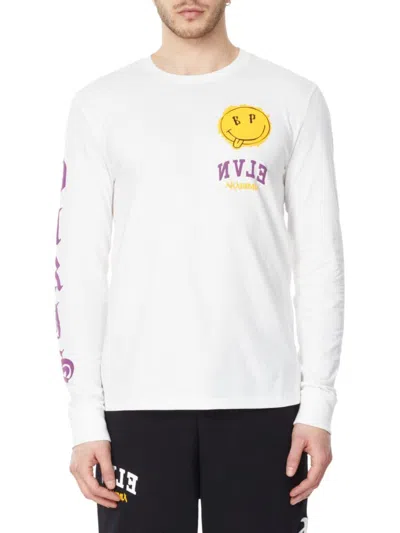 Elevenparis Men's Long Sleeve Graphic Tee In Off White