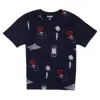 Elevenparis Men's Multi Graphic T-shirt In Black In Blue