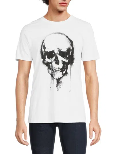 Elevenparis Men's Skull Graphic Crewneck Tshirt In White