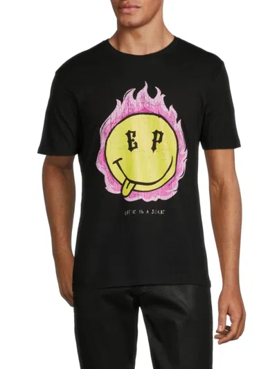 Elevenparis Men's Smile Graphic Crewneck T Shirt In Black