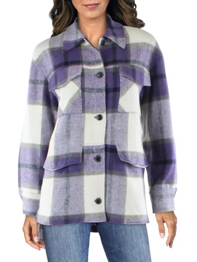 Elevenparis Womens Wool Blend Plaid Shirt Jacket In Multi