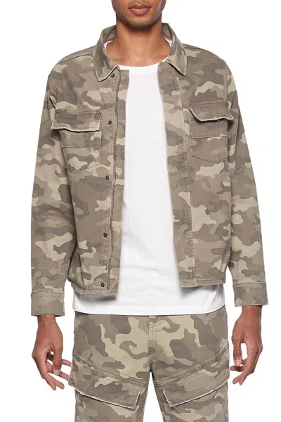 Elevenparis Woven Camo Jacket In Desert Camo In Brown