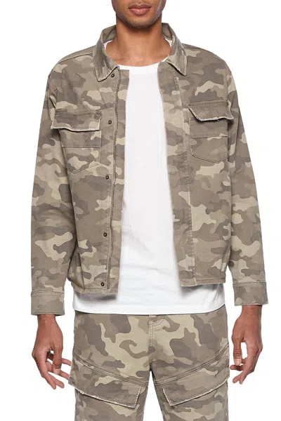 Elevenparis Woven Camo Jacket In Desert Camo In Beige