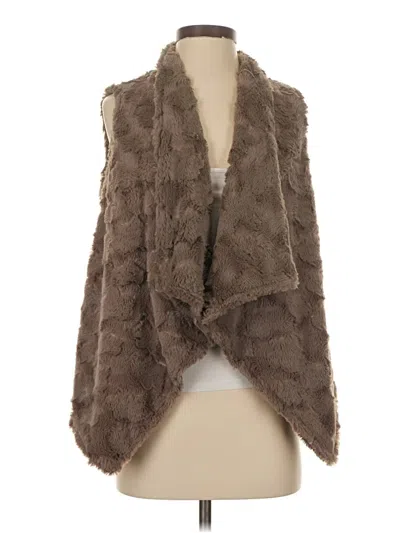 Pre-owned Elevenses Faux Fur Vest In Brown