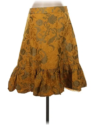 Pre-owned Elevenses Silk Skirt In Gold