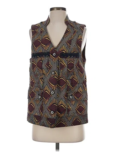 Pre-owned Elevenses Sleeveless Button Down Shirt In Brown